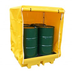 Covered 4 Drum Spill Pallet Bund 410ltr Sump BP4C