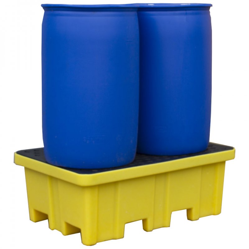 Romold 2 Drum Spill Pallet With 4-Way Fork Lift Entry - BP2FW