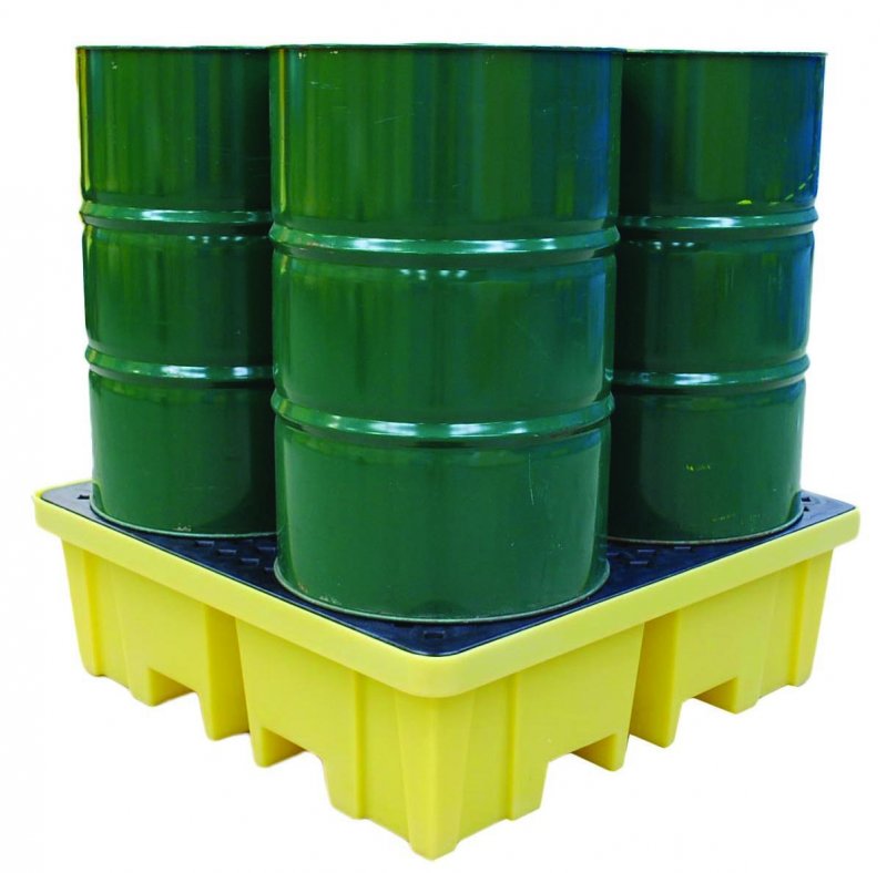Romold 4 Drum Spill Pallet With 4-Way Forklift Entry - BP4FW