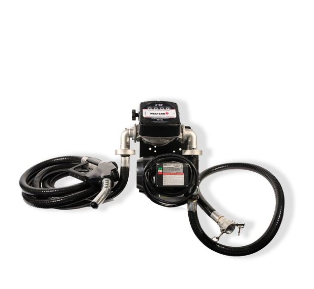 Western Global 110v Electric Pump, c/w Flow meter, 4m hose and auto nozzle. 80 LPM (1')
