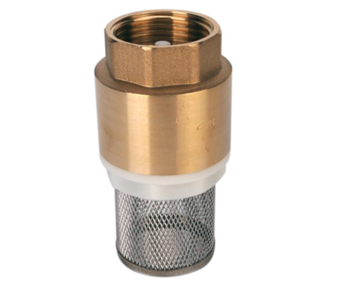 1' Brass Foot Valve and Strainer