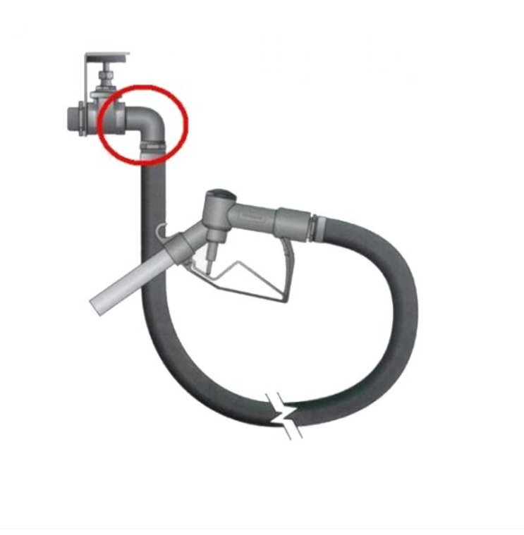 Fuel Tank Shop Gravity Dispensing Hose Kit with 90° Drop Elbow Connection