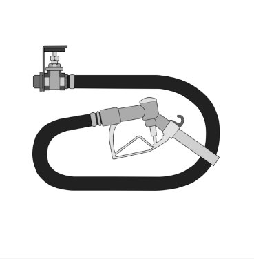 Fuel Tank Shop Gravity Dispensing Hose Kit with Straight Connection