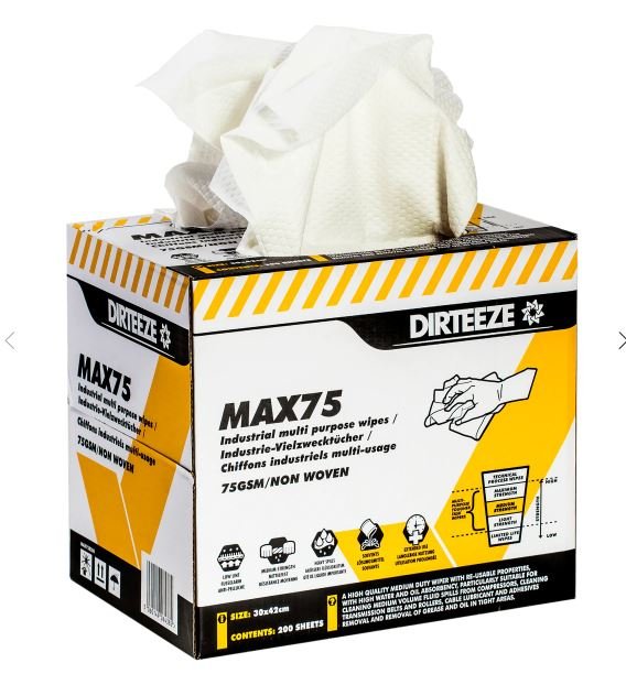 Dirteeze Industrial Multi-Purpose Wipes - MAX75