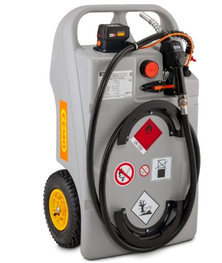 Cemo 100 Litre Diesel Tank Trolley - 18v Pump & CAS Battery