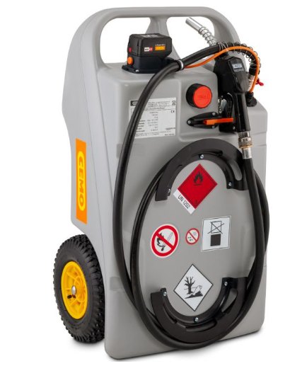 Cemo 60 Litre Diesel Tank Trolley - 18v Pump & CAS Battery