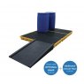 Bunded work floors for 4 drums with optional ramp